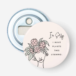 可愛い忙し赤面マイプラントフローラポートレート 栓抜き