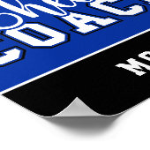 可愛い応援コーチブパーソナライズされたル王室のブルー&ブラック ポスター (角)