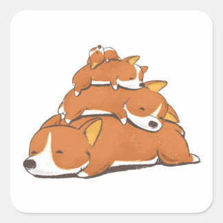 可愛い快適ベッドステッカー スクエアシール