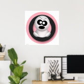 可愛い怒幽霊ピンクハロウィンポスター ポスター (ホームオフィス)