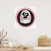 可愛い怒幽霊ピンクハロウィンポスター ポスター (キッチン)