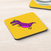 可愛い怒漫画紫恐竜 コースター (左側)