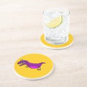 可愛い怒漫画紫恐竜 コースター (側面)