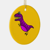 可愛い怒漫画紫恐竜 セラミックオーナメント (右)