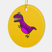 可愛い怒漫画紫恐竜 セラミックオーナメント (左)