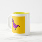 可愛い怒漫画紫恐竜 ツートーンマグカップ (正面左)