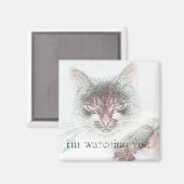 可愛い怒猫顔スケッチ磁石 マグネット (正面/裏面)