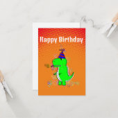 可愛い怒Tレックスディノグラディエント カード (正面/裏面インサイチュ)