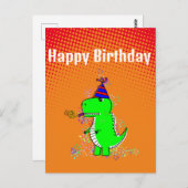 可愛い怒Tレックスディノグラディエント ポストカード (正面/裏面)