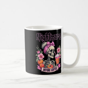 可愛い怖いコーヒーの前の夜ハロウィンお花スカル コーヒーマグカップ