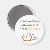 可愛い怠け者の子猫は一日中何もしない マグネット (正面/裏面)