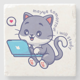 可愛い怠け者の学生 – 多分明日は勉強 ストーンコースター