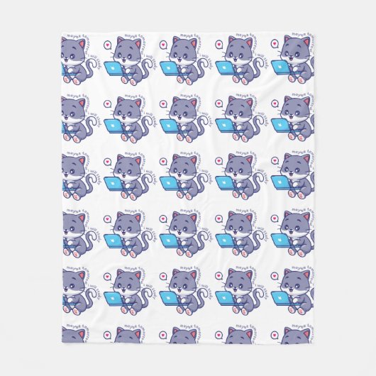 可愛い怠け者の学生 – 多分明日は勉強 フリースブランケット (正面)