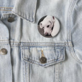 可愛い怠惰な白ラブラドールリトリエバーミックスドッグボタン 缶バッジ (インサイチュ)