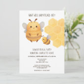 可愛い性別がベビー蜂の赤ちゃんシャワーを明かす 招待状 (スタンド正面)