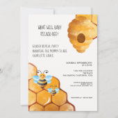 可愛い性別がベビー蜂の赤ちゃんシャワーを明かす 招待状 (正面)