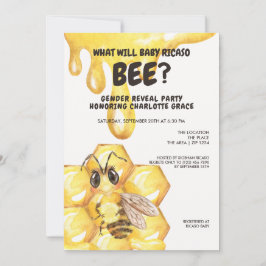 可愛い性別がベビー蜂の赤ちゃんシャワーを明かす 招待状