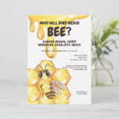 可愛い性別がベビー蜂の赤ちゃんシャワーを明かす 招待状 (スタンド正面)