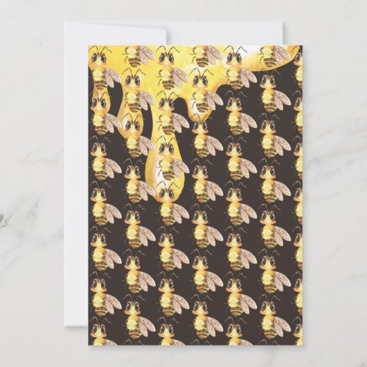可愛い性別がベビー蜂の赤ちゃんシャワーを明かす 招待状 (裏面)