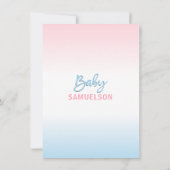 可愛い性別リビールニュートラル象の赤ちゃんシャワー 招待状 (裏面)