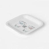 可愛い性別リビールベビー紙プレート ペーパープレート (傾斜あり)