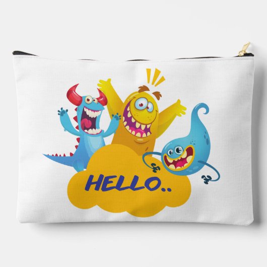 可愛い怪物が挨拶する アクセサリーポーチ (裏面)