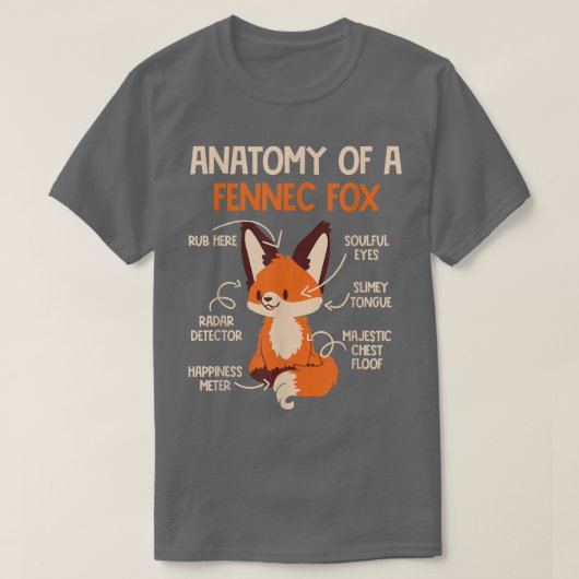 可愛い恋人のFennecの解剖学Fennec Foes 8 Tシャツ (デザイン正面)