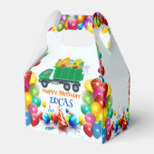 可愛い恐竜ごみトラックのバルーンバースデーボーイ フェイバーボックス (裏面サイド)