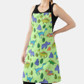 可愛い恐竜とシームレス違うな模様、モ エプロン (インサイチュ)