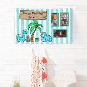 可愛い恐竜とフォトボーイ誕生日 横断幕 (インサイチュ)