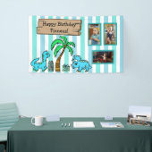 可愛い恐竜とフォトボーイ誕生日 横断幕 (トレードショー)