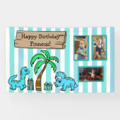 可愛い恐竜とフォトボーイ誕生日 横断幕 (横)