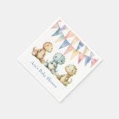 可愛い恐竜と友達の男の子の赤ちゃんシャワー スタンダードカクテルナプキン (角)