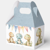 可愛い恐竜と友達の男の子の赤ちゃんシャワー フェイバーボックス (正面)