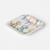 可愛い恐竜と友達の男の子の赤ちゃんシャワー ペーパープレート (傾斜あり)