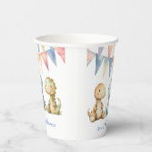 可愛い恐竜と友達の男の子の赤ちゃんシャワー 紙コップ (右)