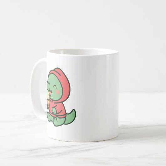 可愛い恐竜のアイスクリーム – おもしろいコーヒーマグ/カップ コーヒーマグカップ (正面左)