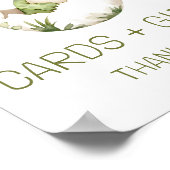 可愛い恐竜のカードとギフト赤ちゃんシャワーのサイン ポスター (角)