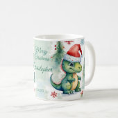 可愛い恐竜のクリスマス コーヒーマグカップ (正面右)