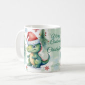 可愛い恐竜のクリスマス コーヒーマグカップ (正面左)