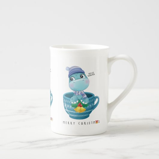 可愛い恐竜のクリスマス#3. ボーンチャイナマグカップ (右)