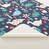 可愛い恐竜のシームレスパターン シェルパブランケット (3/4)