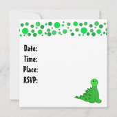 可愛い恐竜のバースデーパーティ招待状 招待状 (裏面)