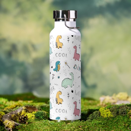 可愛い恐竜のパタパーソナライズされたーン名子供 ウォーターボトル