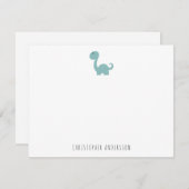 可愛い恐竜のパーソナライズされた子 ノートカード (正面/裏面)