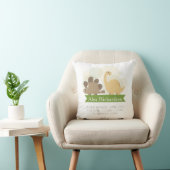 可愛い恐竜のベビー誕生告知枕 クッション (椅子)