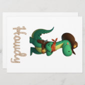 可愛い恐竜の保安官/カウボーイ シーズンカード (正面/裏面)