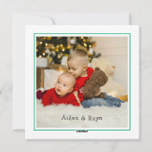 可愛い恐竜の兄弟カスタム写真クリスマスカード シーズンカード (裏面)