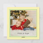 可愛い恐竜の兄弟カスタム写真クリスマスカード シーズンカード (裏面)