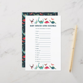 可愛い恐竜の単語スクランブル赤ちゃんシャワーゲーム